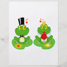 bride and groom froggy frogs flyers
