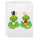 bride and groom froggy frogs announcement