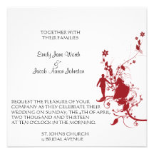 Bride and groom Garden Wedding Invitations