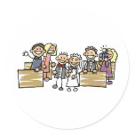 Bride And Groom Get Married Round Sticker