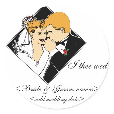 Bride and Groom I Thee Wed White Background by bellabridals