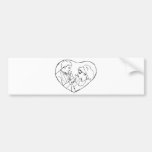 Bride And Groom Inside Heart Bumper Sticker