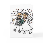 Bride and Groom Jump for Joy Card
