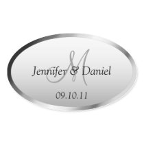 Bride And Groom Monogram Wine Labels Oval Stickers