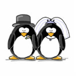 Bride and Groom Penguin - photo scuplture photo sculptures
