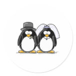 Bride and Groom Penguins Sticker