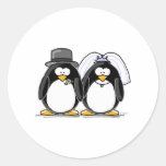 Bride and Groom Penguins Sticker