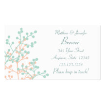 Bride and Groom Personal Contact Information Card Business Cards