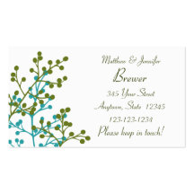 Bride and Groom Personal Contact Information Card Business Card