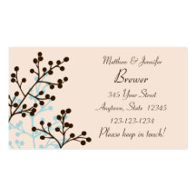 Bride and Groom Personal Contact Information Card Business Cards