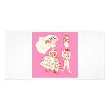 Bride and Groom Pop Art Custom Photo Card