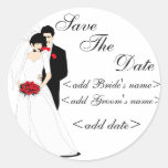 Bride and Groom Round Sticker