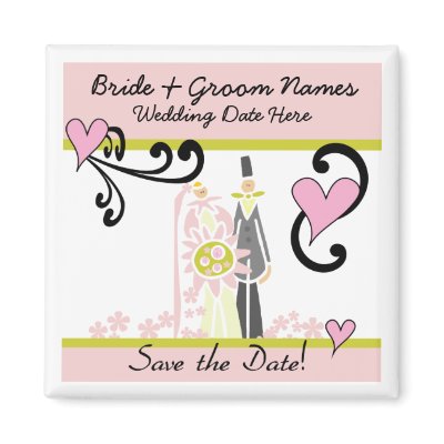 Bride and Groom Save the Date Magnet by weddingsareus