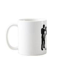 Bride and groom silhouette mugs