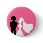 Bride and Groom Silhouette Wedding Pin