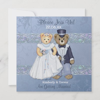 Bride Groom Wedding Invitations on Bride And Groom Teddy Bear Wedding 