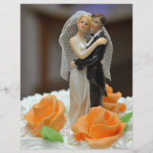 Bride and groom wedding cake topper personalized flyer