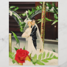 Bride and groom wedding cake topper personalized flyer
