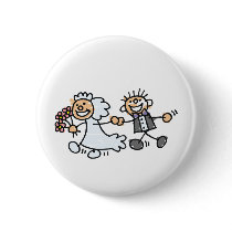 Bride And Groom Wedding Elope Elopement Pinback Buttons