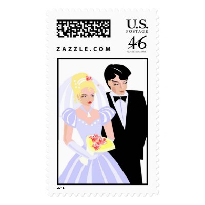 Bride and Groom Wedding Stamps by ldcreative