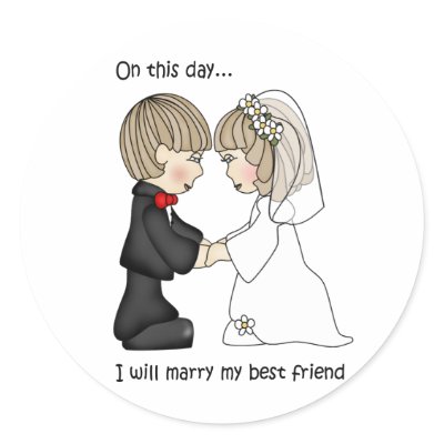 Bride and Groom Wedding Stickers by wedding_tshirts
