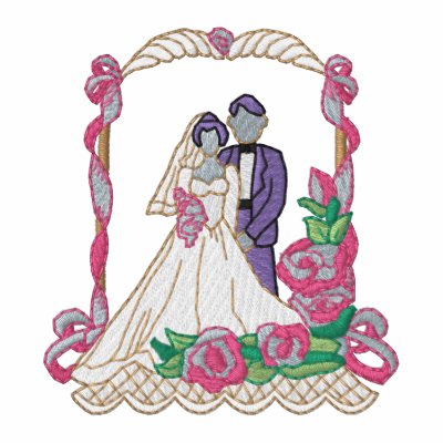 Bride and Groom Wedding Topper Embroidered Jacket by ZazzleEmbroidery