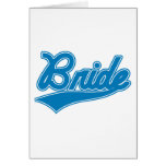 Bride (Baseball Script Blue) Greeting Card