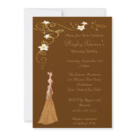 Bride & Beautiful Golden Flourishes Bridal Shower Personalized Invites