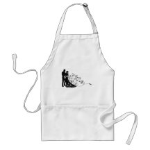 Bride beautiful wedding dress  pattern background aprons