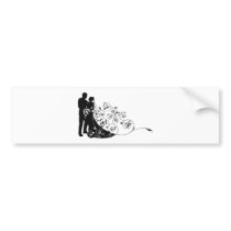 Bride beautiful wedding dress  pattern background bumper stickers
