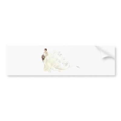 Bride beautiful wedding dress  pattern background bumper stickers by GeoDesign