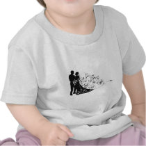 Bride beautiful wedding dress  pattern background tshirt