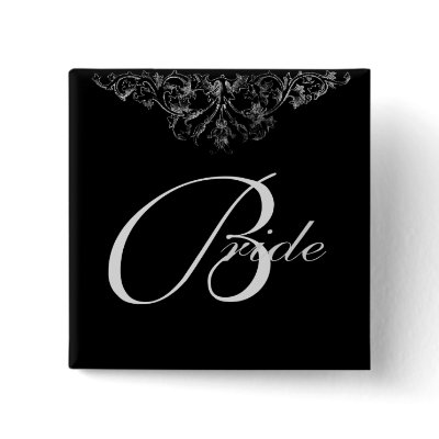 Bride Black and Silver Buttons by AllThingsBridal