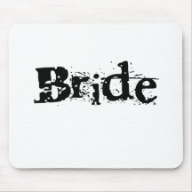 Bride Black Text Mouse Mat