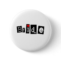 Bride (Blk Sq) Pinback Buttons