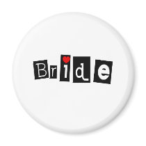 Bride (Blk Sq) Fridge Magnet