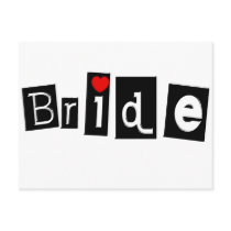 Bride (Blk Sq) Post Cards