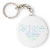 Bride Blue Flowers T-shirts and Gifts Key Chain
