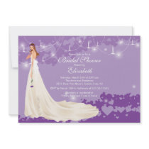 Bride Bridal Shower Invitation Trendy Purple