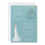 Bride, Church Steps & Bells Bridal Shower Custom Invite