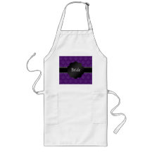 Bride gifts purple damask apron