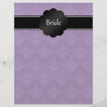Bride gifts purple damask personalized flyer