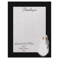 Bride & Groom - Black - Thankyou Letterhead