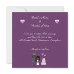 Bride & Groom & Cake Ethnic Purple Linen Wedding