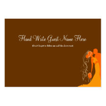 Bride & Groom Embrace Orange - Place Cards Business Cards