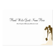 Bride & Groom Embrace - Place Cards Business Card Templates
