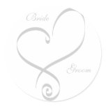 Bride & Groom Heart Stickers