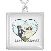 Bride & Groom Just Married Pendants