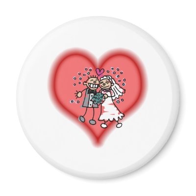 bride & groom refrigerator magnet by shopaholicchick