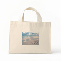 Bride & Groom Names Written in the Sand Canvas Bags
